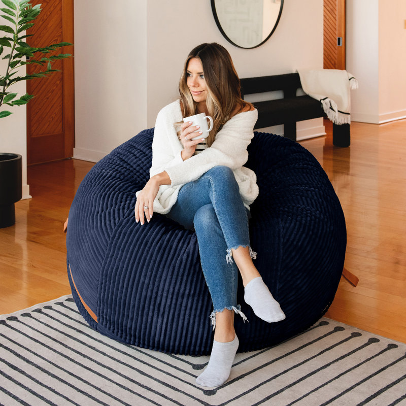 Fauteuil à billes Big Joe Fuf, 5 PIEDS, Polyester bleu minuit