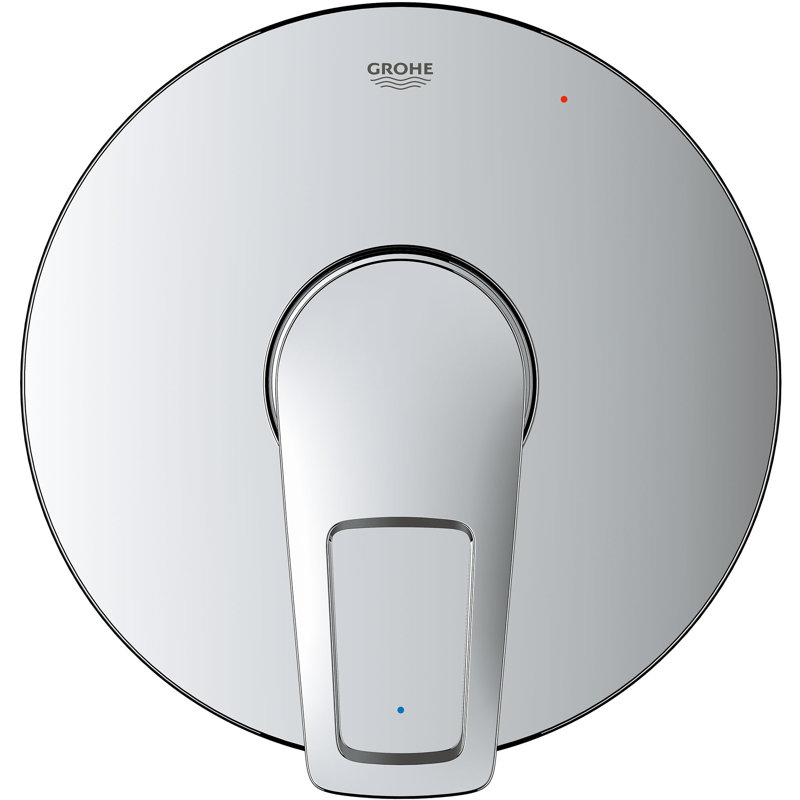 Chrome Wall-Mounted Pressure Balance Valve Trim with Lever