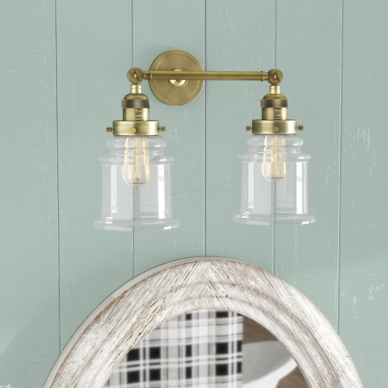Galaviz 2 - Light Dimmable Vanity Light, 6 Watt Vinage LED Bulb, Clear, Black Antique Brass