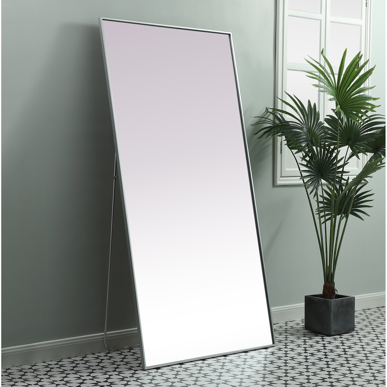 Sabine Full-Length Mirror, 72" x 36", Silver