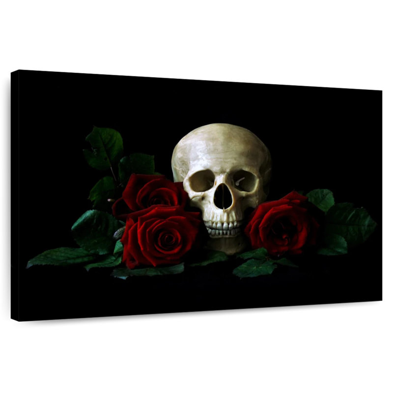 Crâne rose Kerner, H 30 po x l 45 po