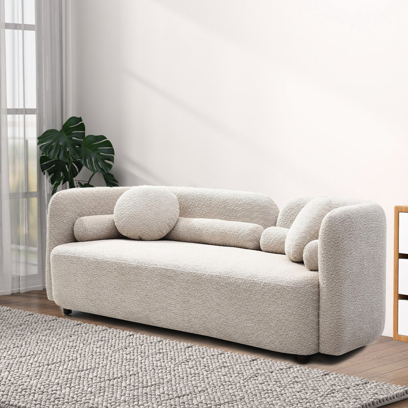 Canapé 2 places beige, élégant, capitonné, spacieux et confortable pour un canapé-lit de luxe familial, élégant et confortable