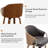 Mahtab Modern Set Of 2 Swivel Bar Stools With PU Upholstery And Wood Legs-963480641-954809504