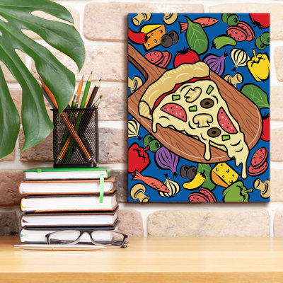 " Pizza Slice With Toppings " by Ron Magnes
