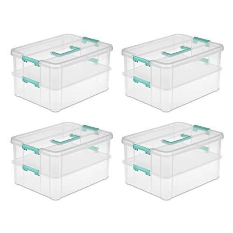 Sterilite Stack and Carry 2 Layer Handle Plastic Box Set & Reviews