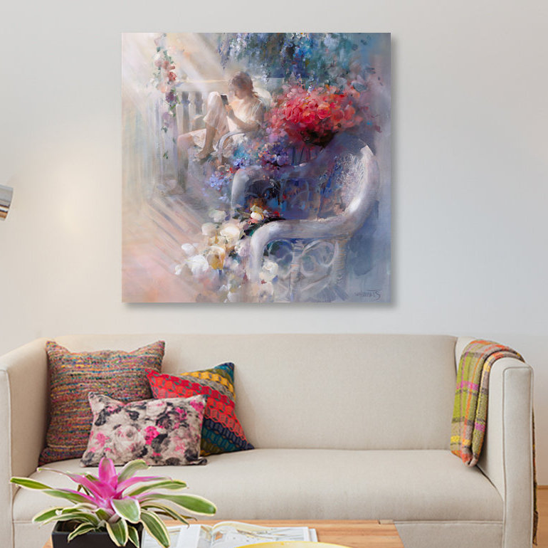 « matinée silence », impression sur toile, H 12 po x l 12 po x P 0,75 po, Pas de tapis, Toile tendue