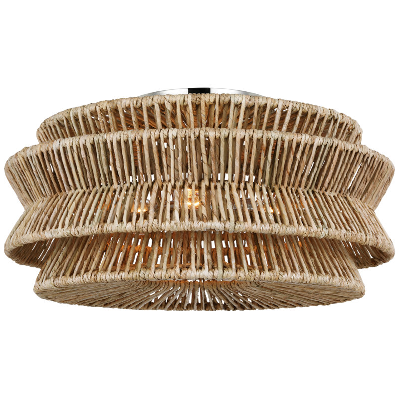 Antigua 3 - Light Semi Flush Mount, 12" H x 23.25" W x 23.25" D, Polished Nickel, 3 - Lights