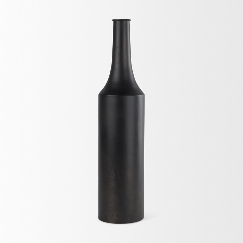 Datari Metal Decorative Bottle, 24'' H x 5.5'' W x 5.5'' D, Black