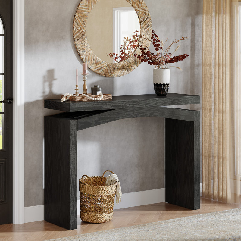 Console de 39,4 po avec plateau de table de 1,97 po d'épaisseur et petite console d'entrée pour le couloir, le vestibule, le salon