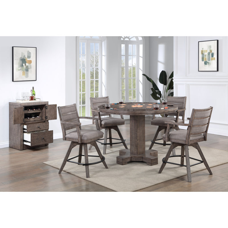 Delver Swivel Bar/Counter Stool with Arms, Counter Stool (24" Seat Height)