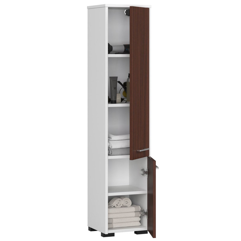 Ercelle Linen Cabinet, White/Wenge