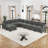  126" Wide Modern Corduroy Upholstered Modular Sectional Sofa Couch with Storage Ottoman-1821676361-1821676362