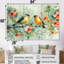 Ensemble de salon art mural jaune et vert avec oiseaux Eden I-108262169-108262170