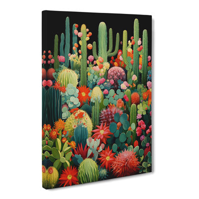 Cactus Orphism No.2 - Wrapped Canvas Print