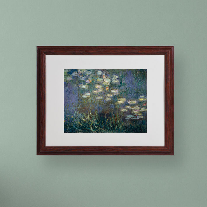 «Water Lilies 1840-1926» par Claude Monet - reproduction d'art sur toile, H 16 po x l 20 po x P 0,5 po, Brun