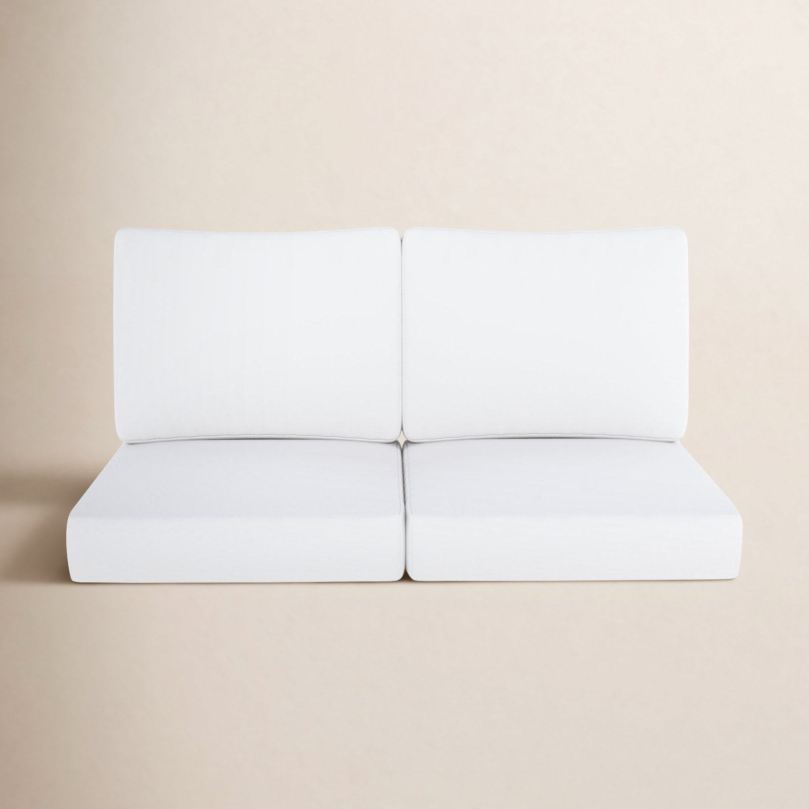 Sunbrella® Outdoor Loveseat Seat / Back Cushion, Canvas Natural Sunbrella® Canvas