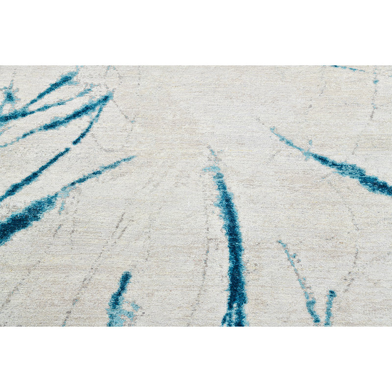 Abstract Area Rug in Teal, Rectangle 8' x 10'