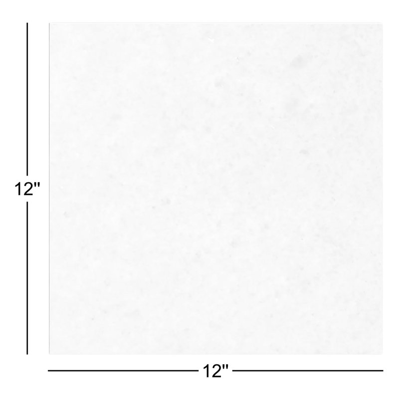 12 in. x 12 in. Marble Tile, Snow White Polished