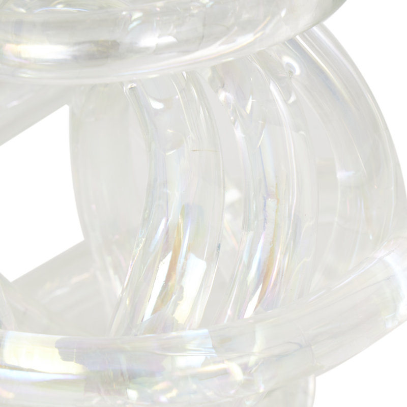 Benvenuta Glass Knotted Ball Knot Decorative Sculpture Set, Clear