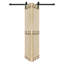 Porte de grange à deux panneaux en bois massif de style Mid-Bar avec trousse de quincaillerie - assemblage requis-101368437-100518280