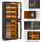 67" Tall Black Bookcase With Doors-399846709