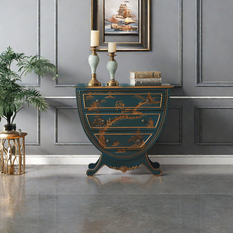 Commode décorative en forme de U American Country. Commode d'appoint