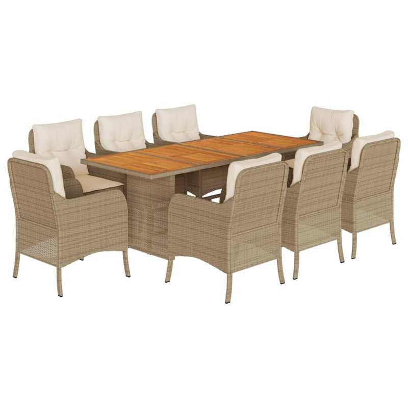 Housses de jardin en rotin PE pour 8 personnes, Blanc, crème, Beige