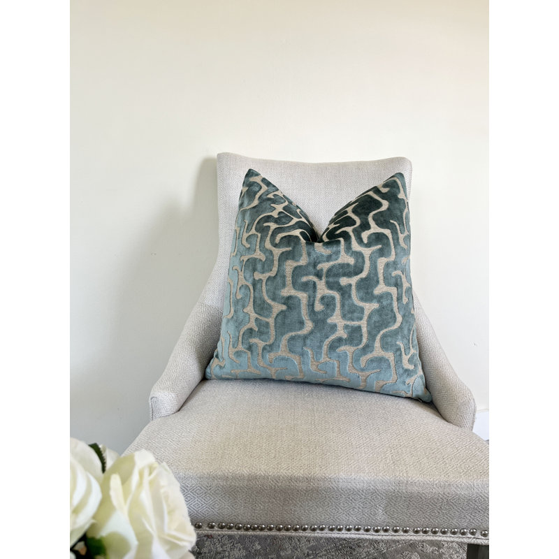 Housse de coussin Velvet Maze, Carré 20 po, Vert