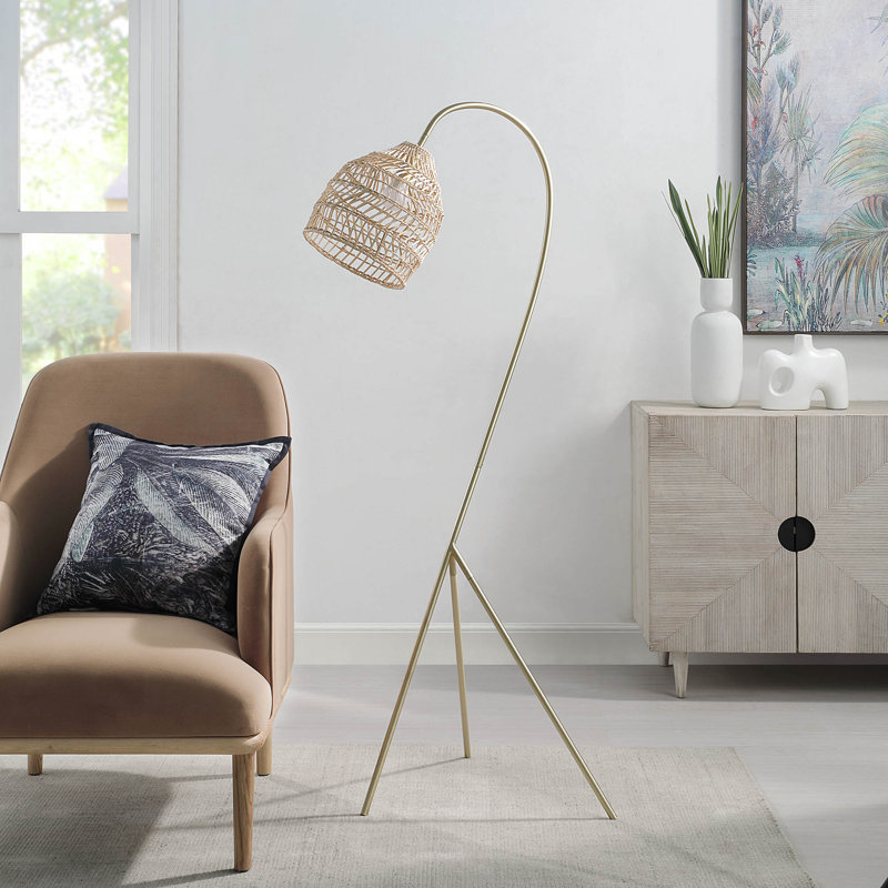 63.5'' Brass Arched Floor Lamp