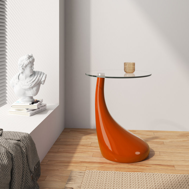 Sioar Glass Top End Table