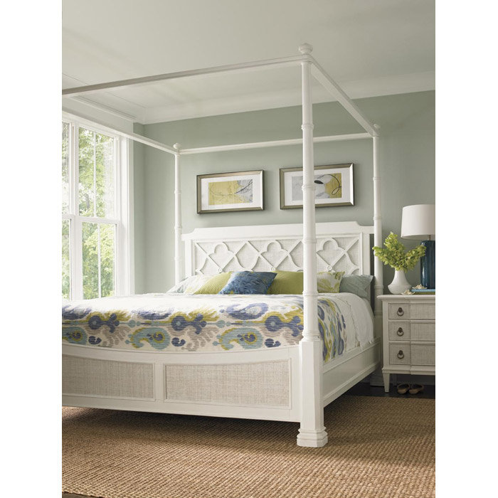 Ivory Key Canopy Bed, Queen