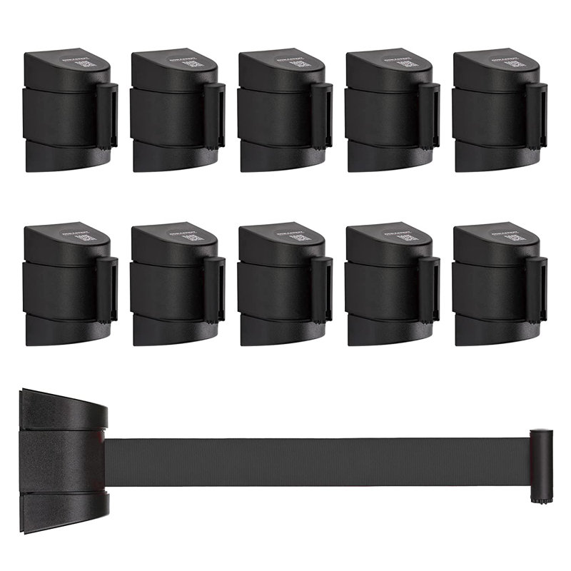 Ceinture de sécurité murale rétractable 10 pièces - 6,5 pi Ceinture noire par DuraSteel Guardian 2.0