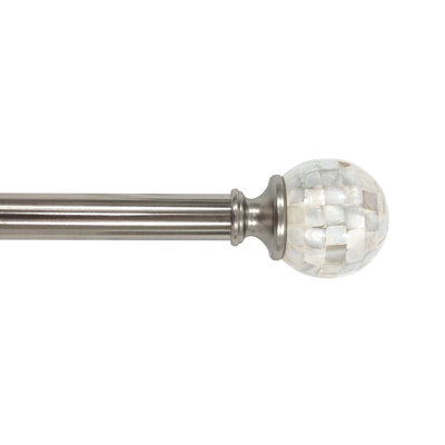 Ensemble de tringle à rideaux simple 1 "avec faîteaux boule Shell - nickel brossé