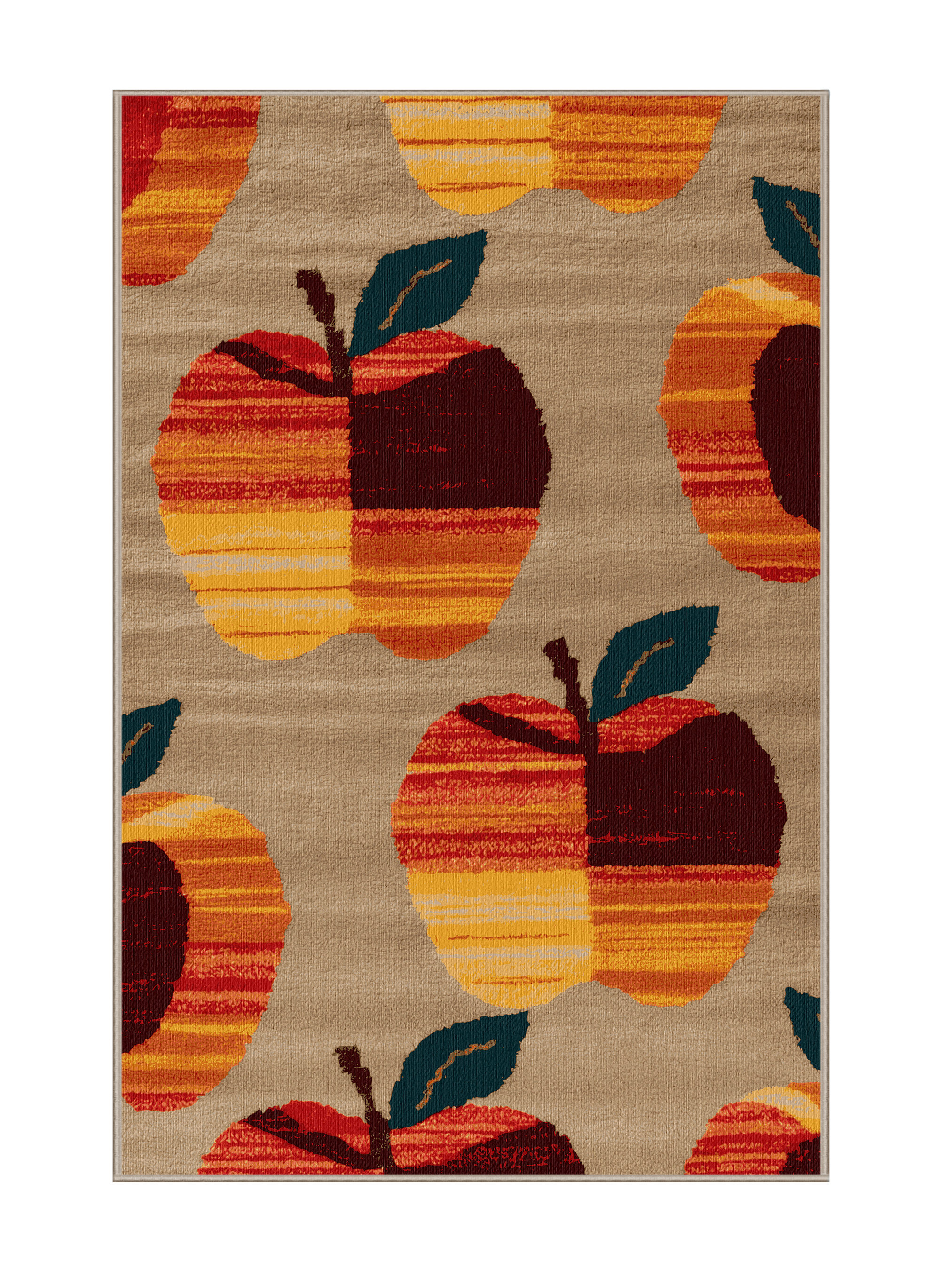 One Allium Way® Washable Apple Fuji Fruits Area Rug | Wayfair