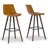 Nellis Upholstered Faux Leather Counter Stool with Solid Wood Frame