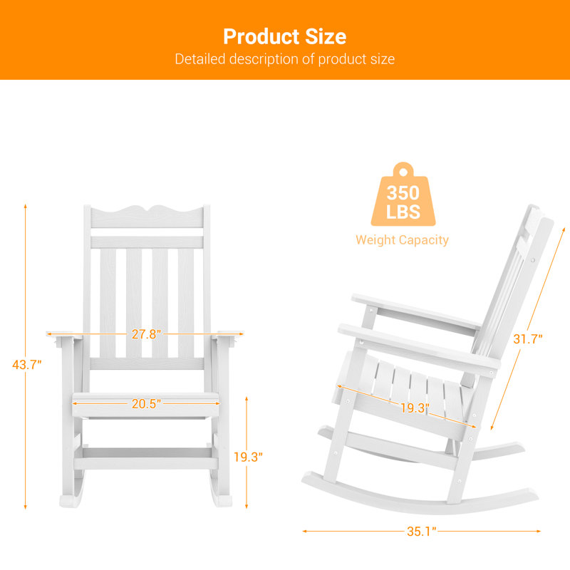 Fauteuil Adirondack 1 pièce Kailan, Blanc