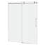 Porte de douche coulissante pour salle de bain, l 56 à 60 po x H 76 po, verre trempé épais de 5/16 po et 8 mm d'épaisseur, nickel brossé, imperméable, mécanisme silencieux pour salle de bain silencieuse