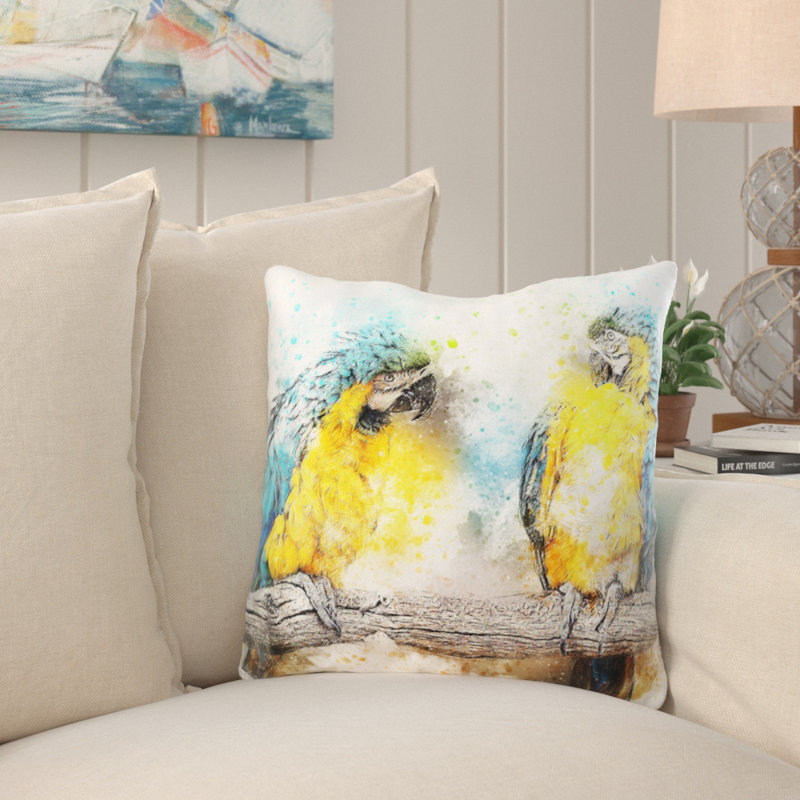 Coussin oiseau Jenna, Microsuède, Intérieur
