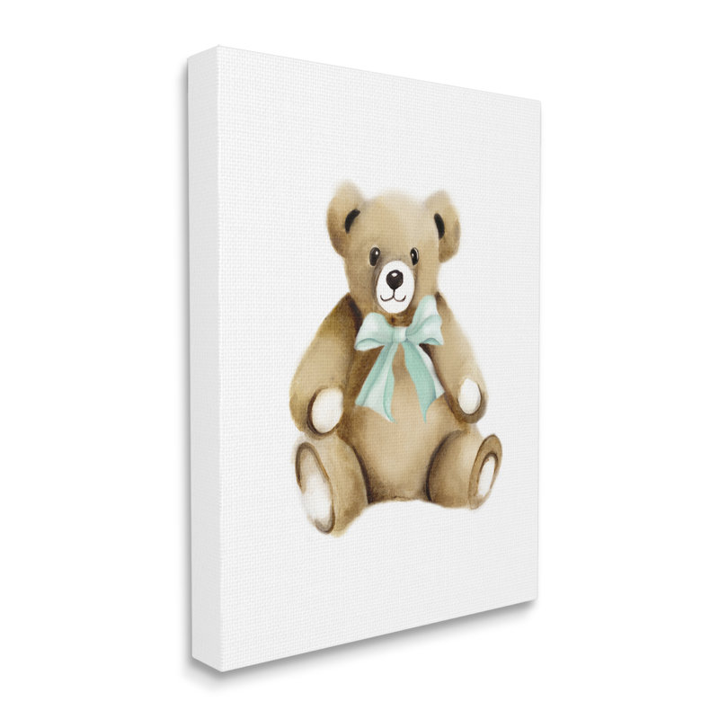 «Sourire d'ours en peluche» par Studio Q - reproduction sur toile tendue, H 30 po x l 24 po x P 1,5 po