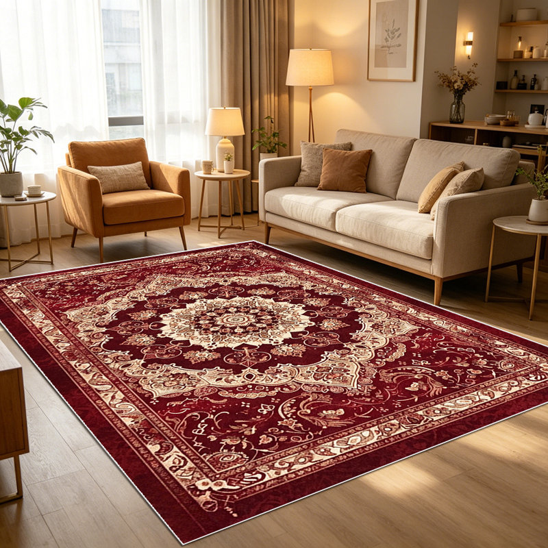 1PC Geometric Abstract Line & Stripe Navy Blue Beige Pattern area rugs for Living Room, Soft and Comfortable, Suitable for all seasons, easy-to-maintain, machine washable Indoor floor mat, Under Table Farmhouse suitable for dining area, bedroom.