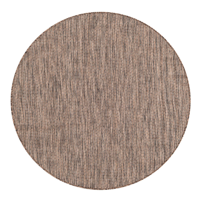 Abderus Light Brown Indoor Area Rug, Round 4'1"