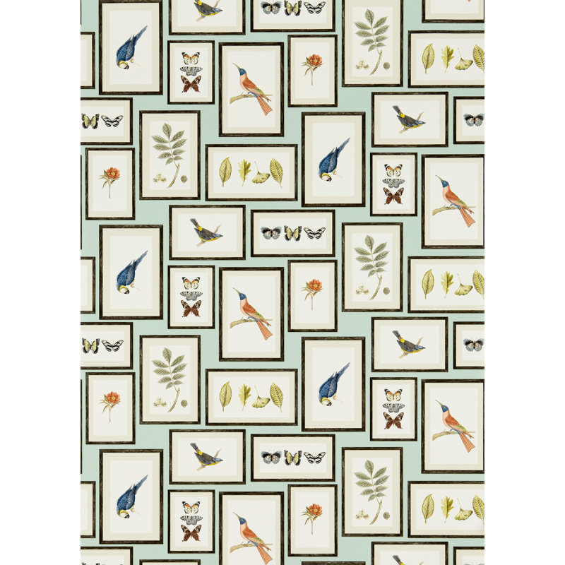 Picture Gallery Wallpaper, Aqua/Multi