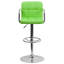 Tabouret de bar contemporain à hauteur réglable en vinyle matelassé avec accoudoirs et base chromés Chestertown-17889864-132138002