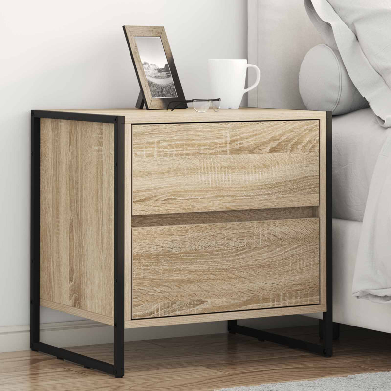 50cm W Manufactured Wood Bedside Table, Sonoma