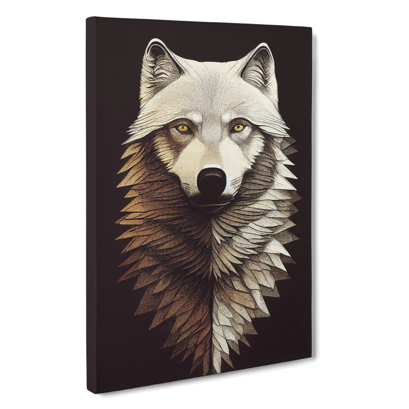 Majestic Wolf - Wrapped Canvas, 50cm H x 35cm W x 3cm D