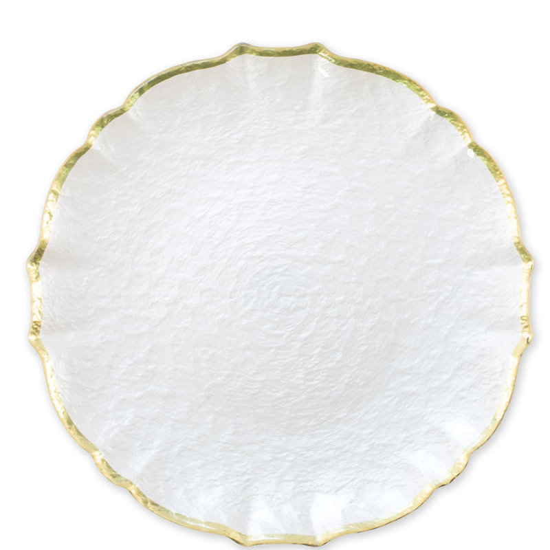Baroque Glass Cake Stand, White