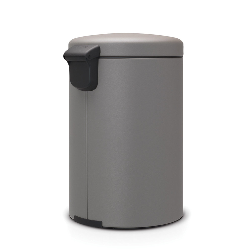 Brabantia Newicon 5.3gal Step-On Can, Mineral Concrete Gray