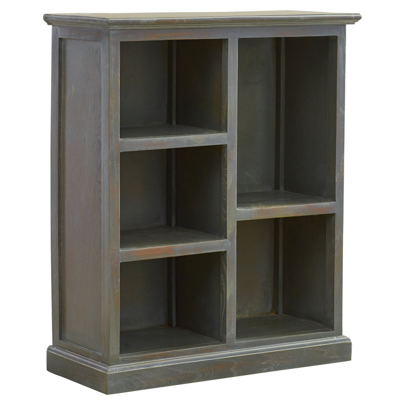 Aoting 30.1" H x 25" W Solid Wood Standard Bookcase, French Gray