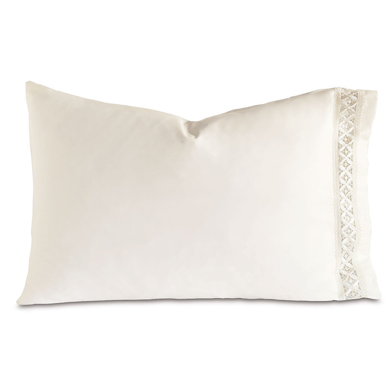 Juliet Egyptian Cotton Sateen Pillowcase, King Pillowcase, Ivory/Ivory