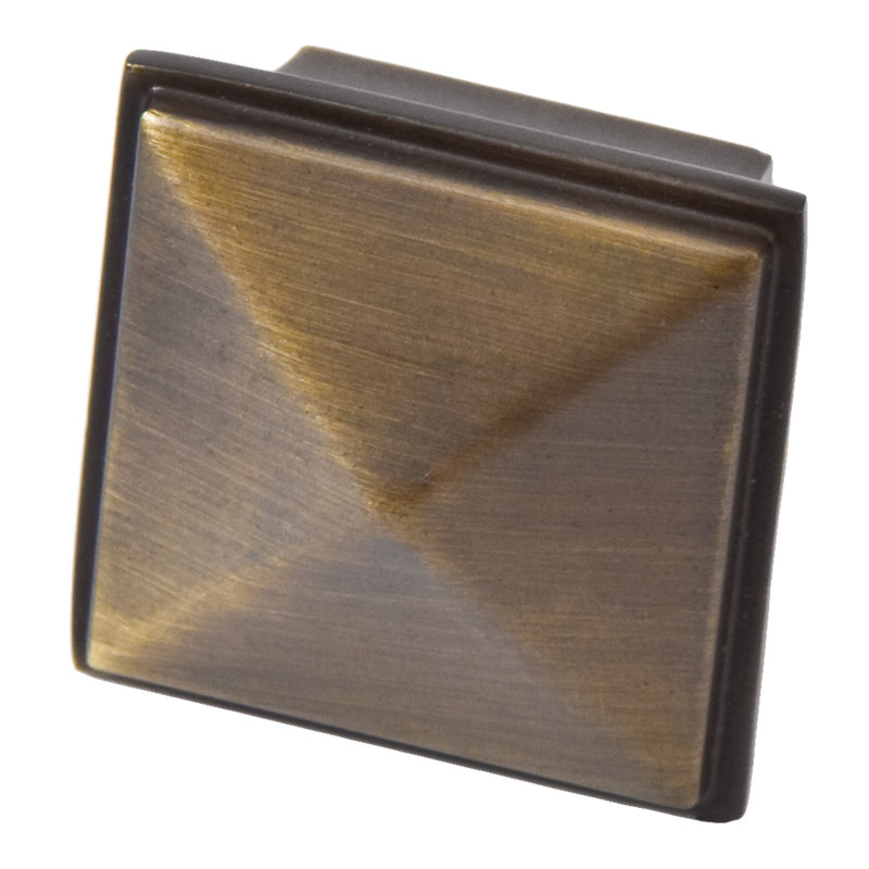 Poignée d'armoire carrée vintage en laiton pyramide de 1-1 / 4 po de longueur, Laiton rétro